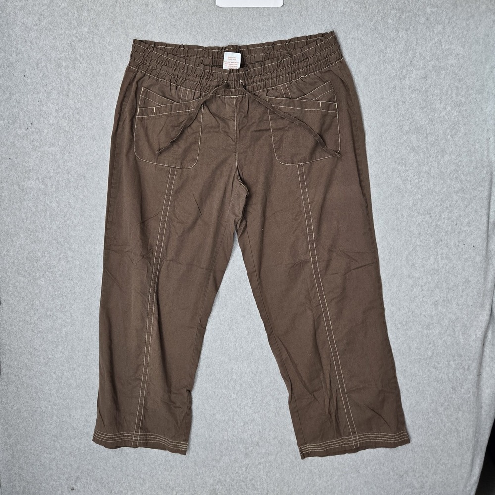 koi Brown Capri Scrub Pants with Drawstring Waist